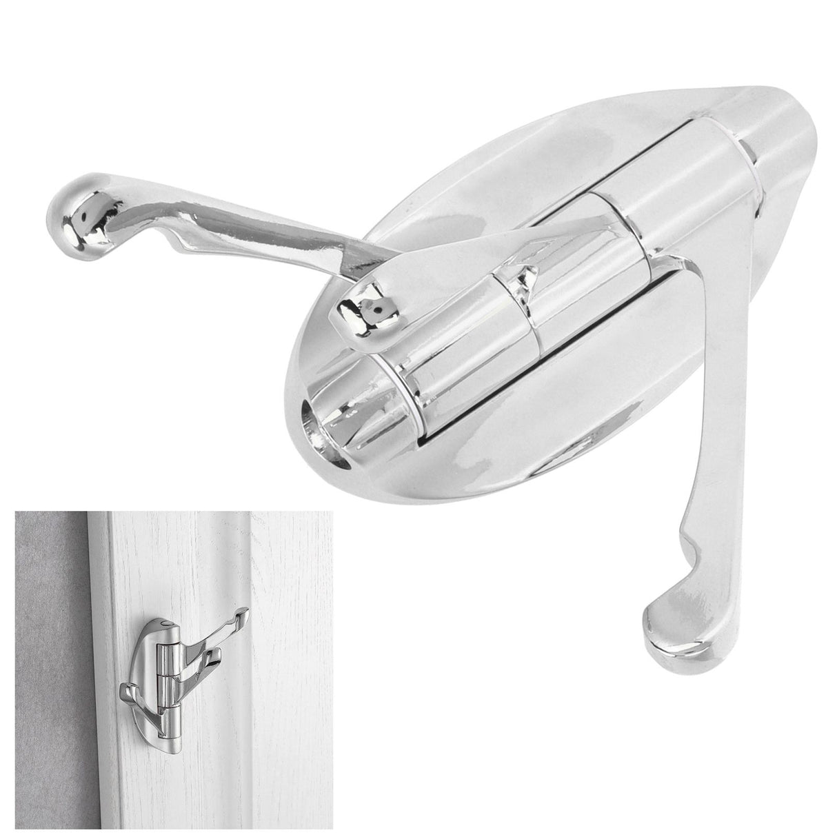 Clothes Hook Wall Mount 180 Degree Foldable Coat Hook Hanger for Home Bathroom Bedroom(ChromePlate )