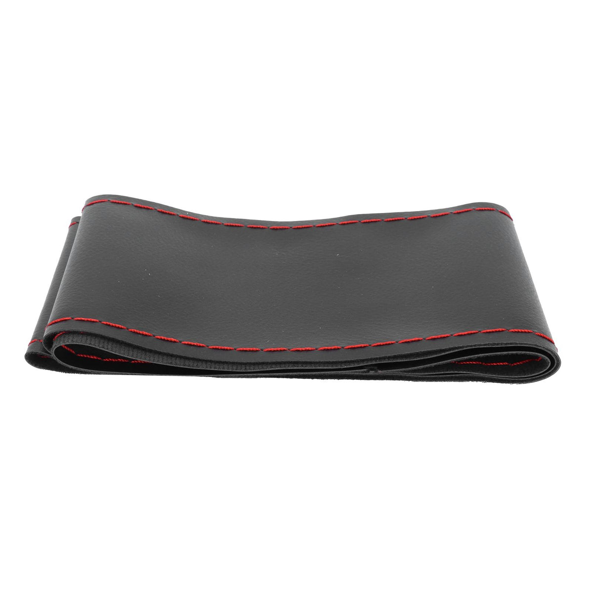 Universal Steering Wheel Cover with Needle Thread Protector for External Diameter of 3738cm(Black Red Thread )