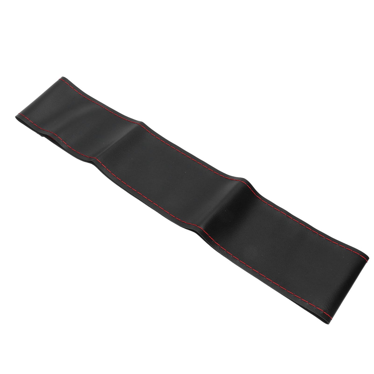 Universal Steering Wheel Cover with Needle Thread Protector for External Diameter of 3738cm(Black Red Thread )