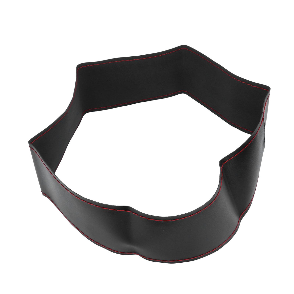 Universal Steering Wheel Cover with Needle Thread Protector for External Diameter of 3738cm(Black Red Thread )