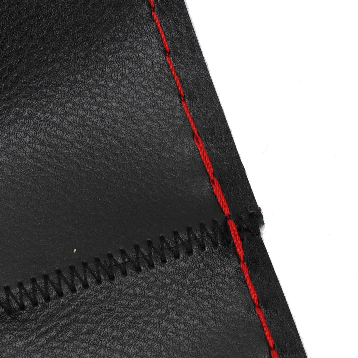 Universal Steering Wheel Cover with Needle Thread Protector for External Diameter of 3738cm(Black Red Thread )