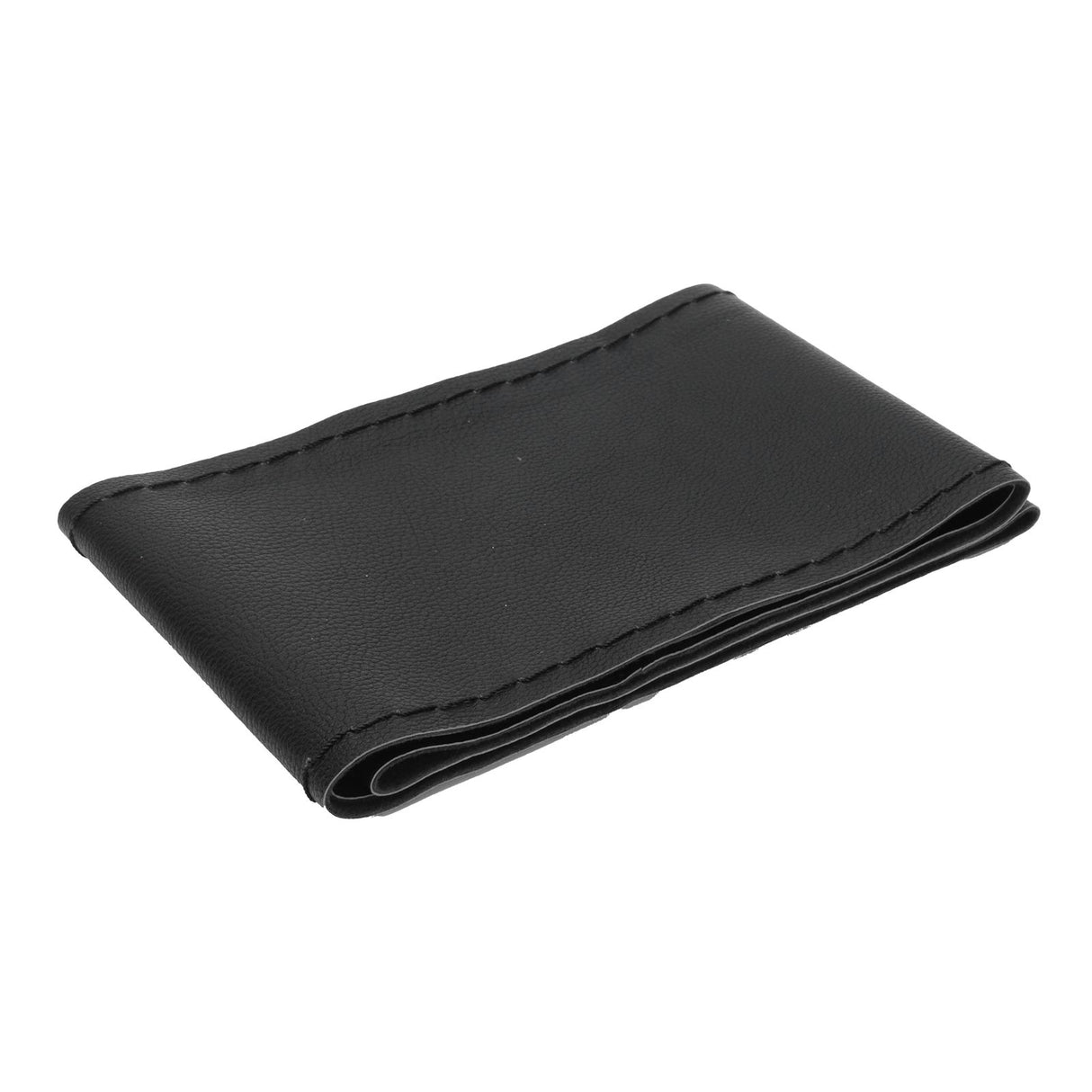 Universal Steering Wheel Cover with Needle Thread Protector for External Diameter of 3738cm(Black Black Thread )