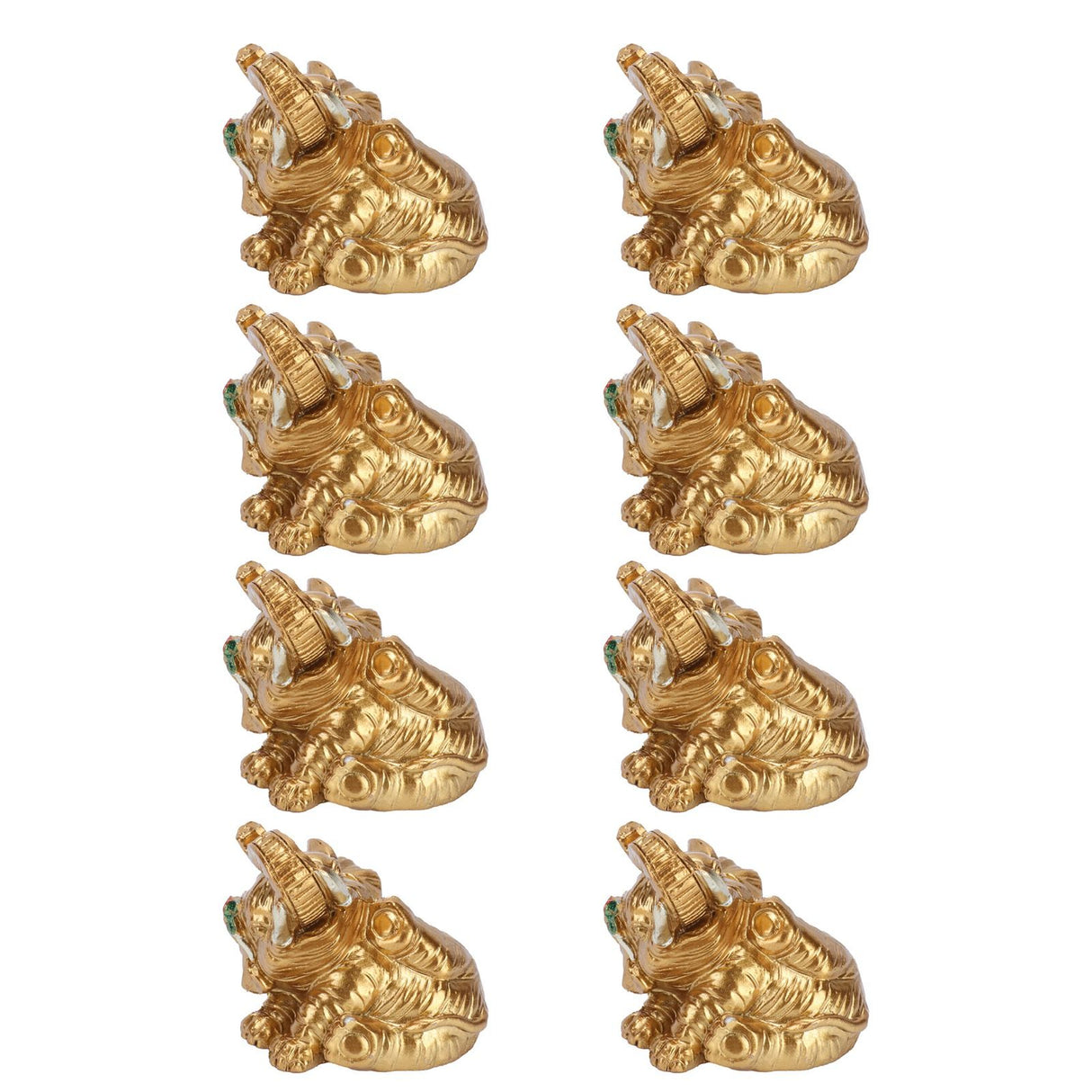 8Pcs Resin Elephant Statue Decor Innovative Home Table Decoration Ornament Birthday Gift Gold