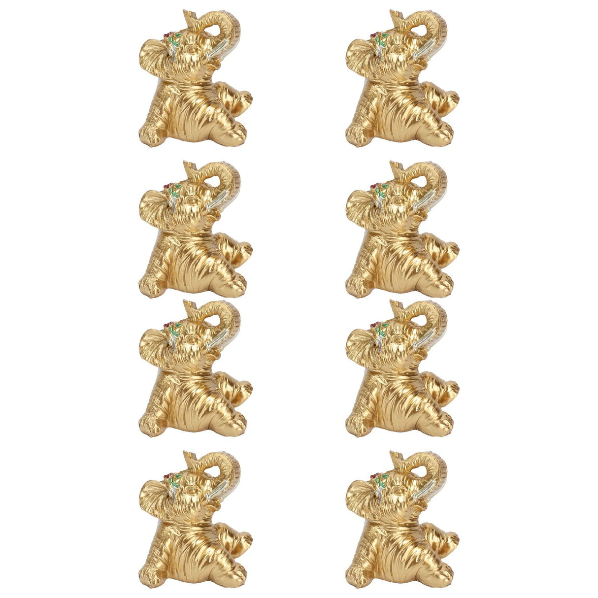 8Pcs Resin Elephant Statue Decor Innovative Home Table Decoration Ornament Birthday Gift Gold