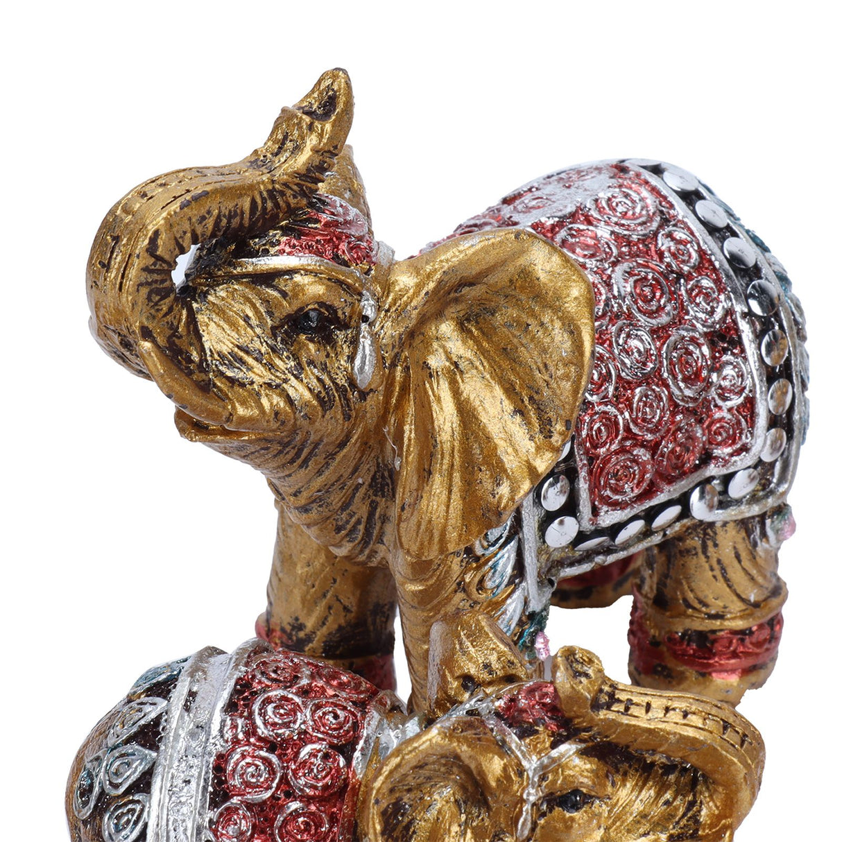 7Pcs Cute Resin Elephant Statue Decor Vivid Ornament Craft Gift for Home Table Decoration