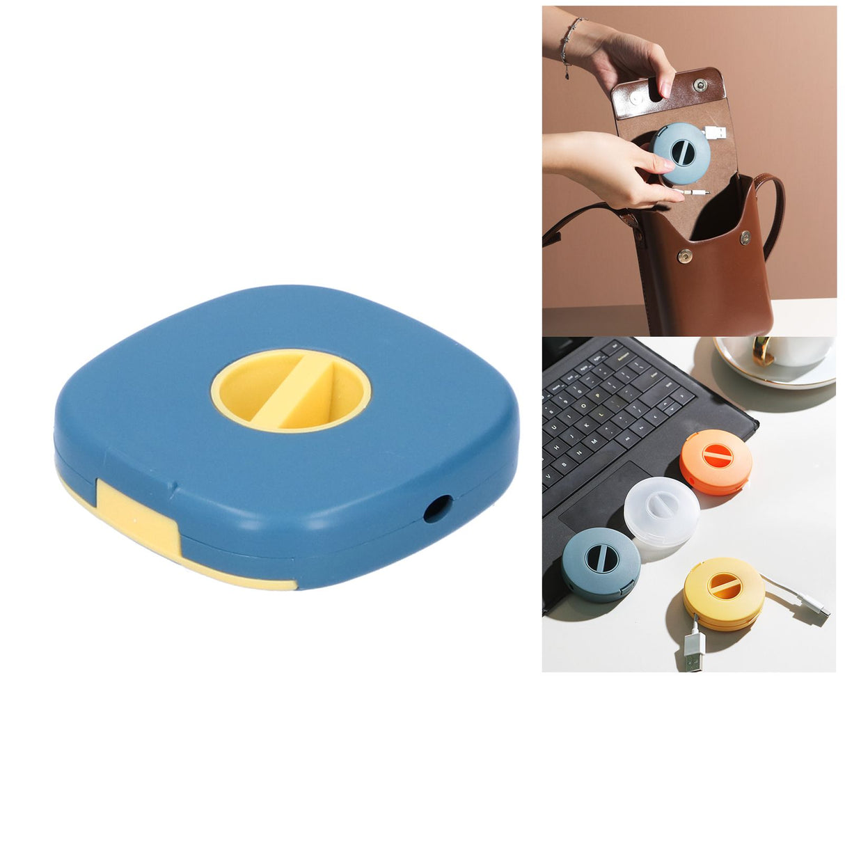 Portable Cable Winder Rotatable Wire Wrapper Cord Storage Organizer for Home Office