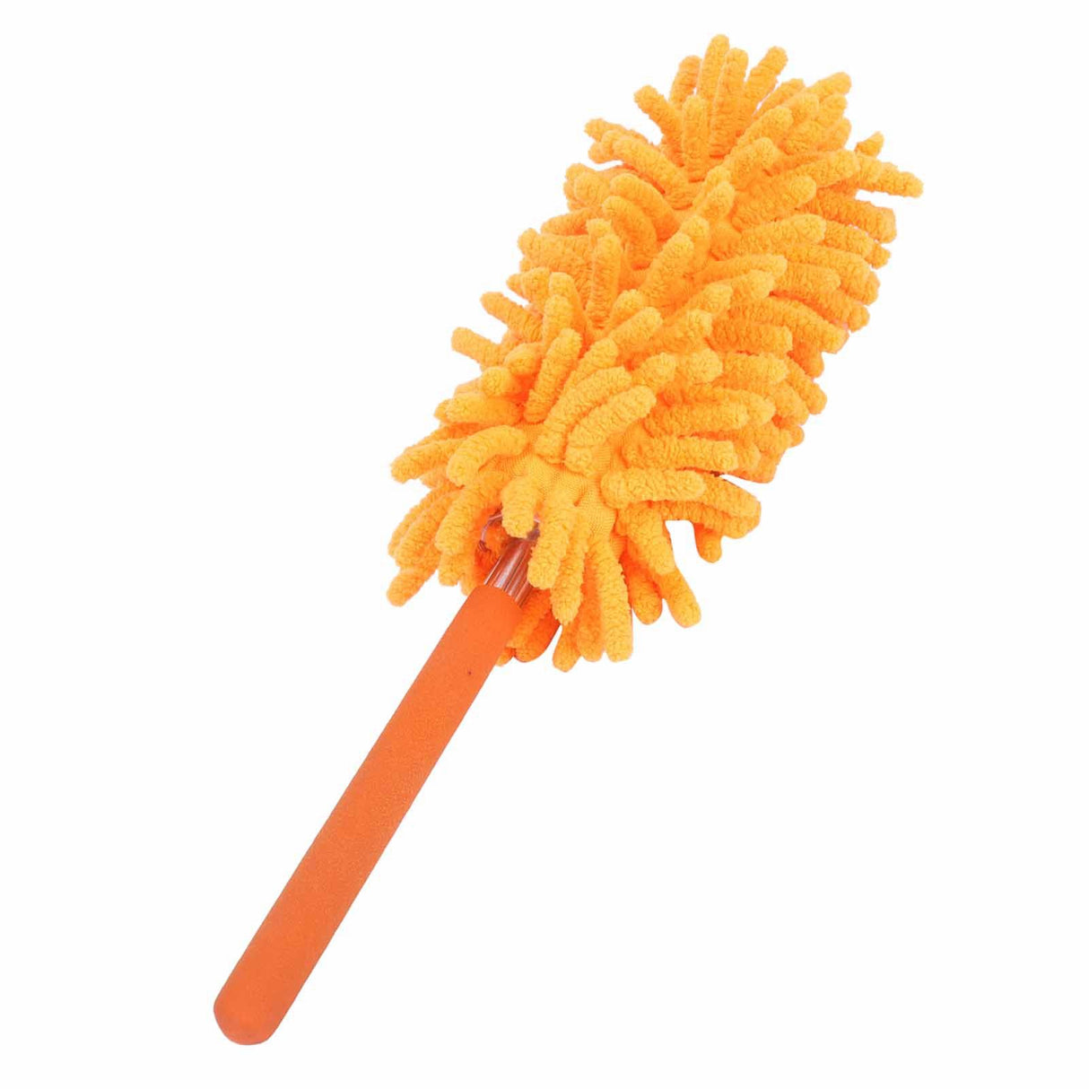Telescopic Duster Detachable Washable 72cm Chenille Dust Removal Tool for Home Cleaning Orange