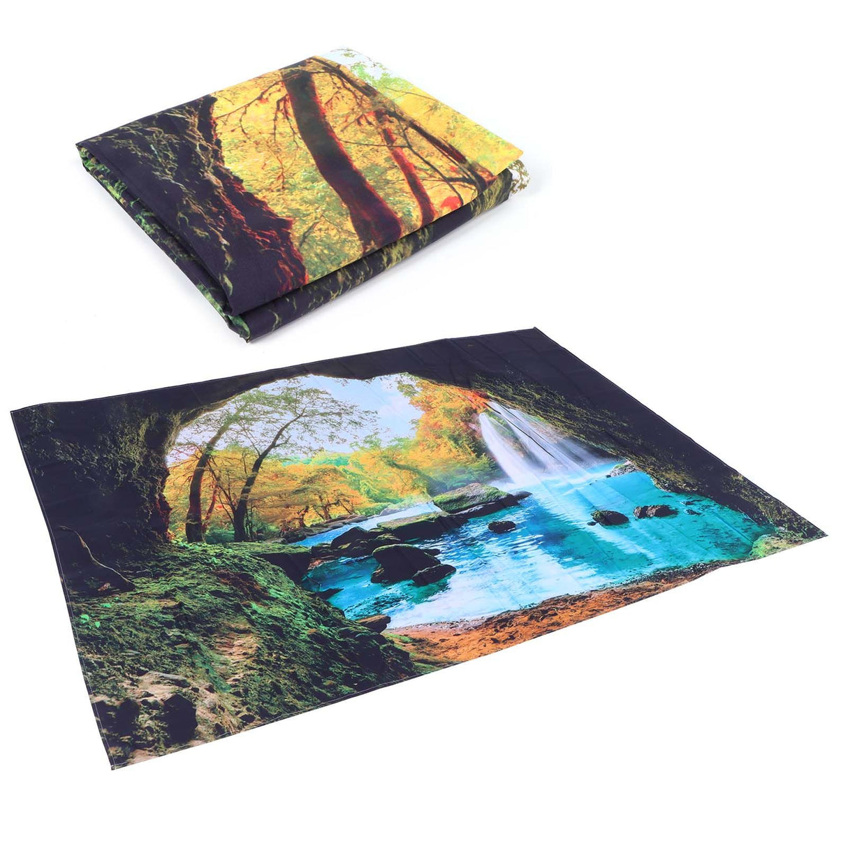 Cave River Landscape Pattern Tapestry Wall Hanging Wall Blanket for Bedroom Decor230x180cm