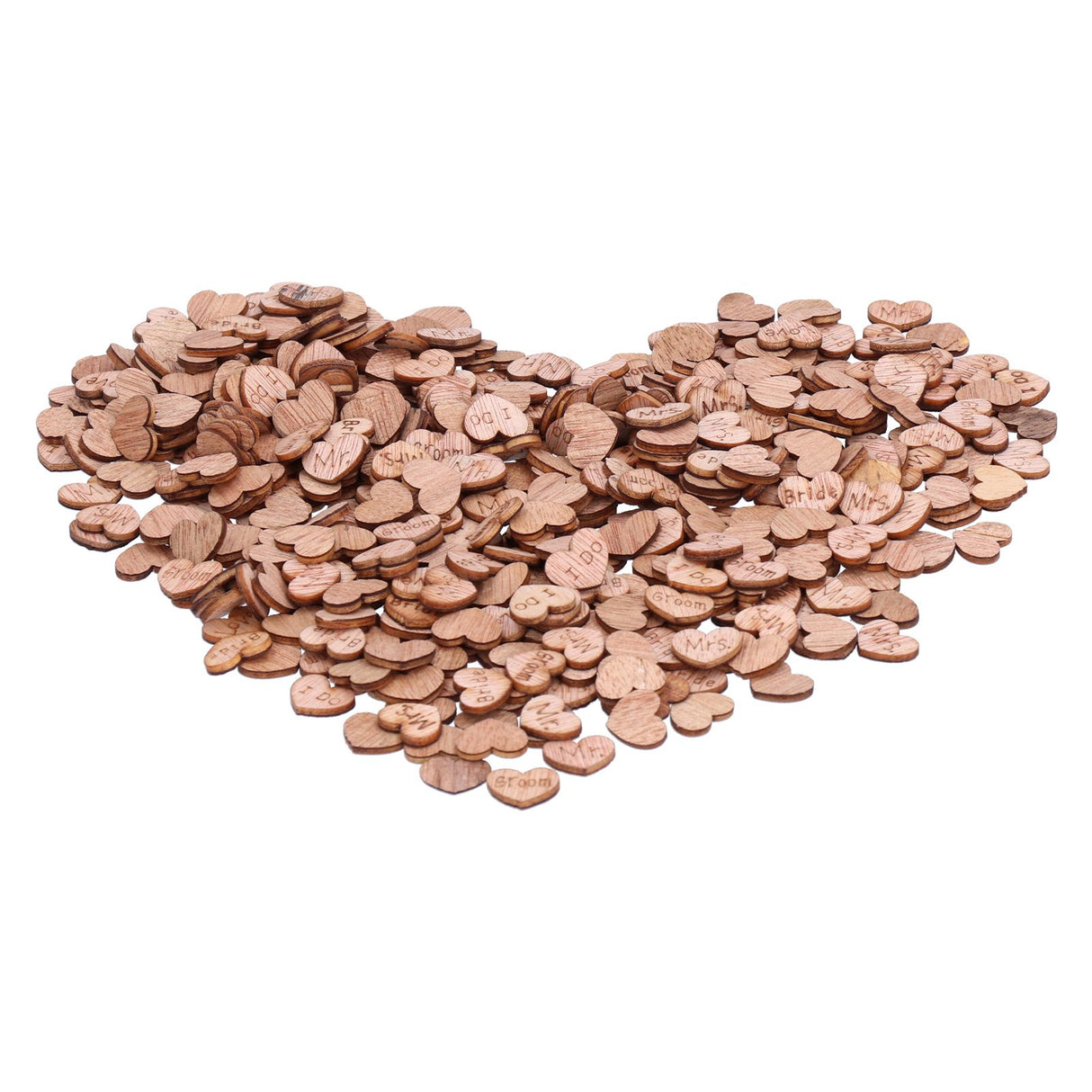 500Pcs Heart‑Shape Chips Wood Grain Slice Decoration DIY Hand‑Made Scrapbook Crafts