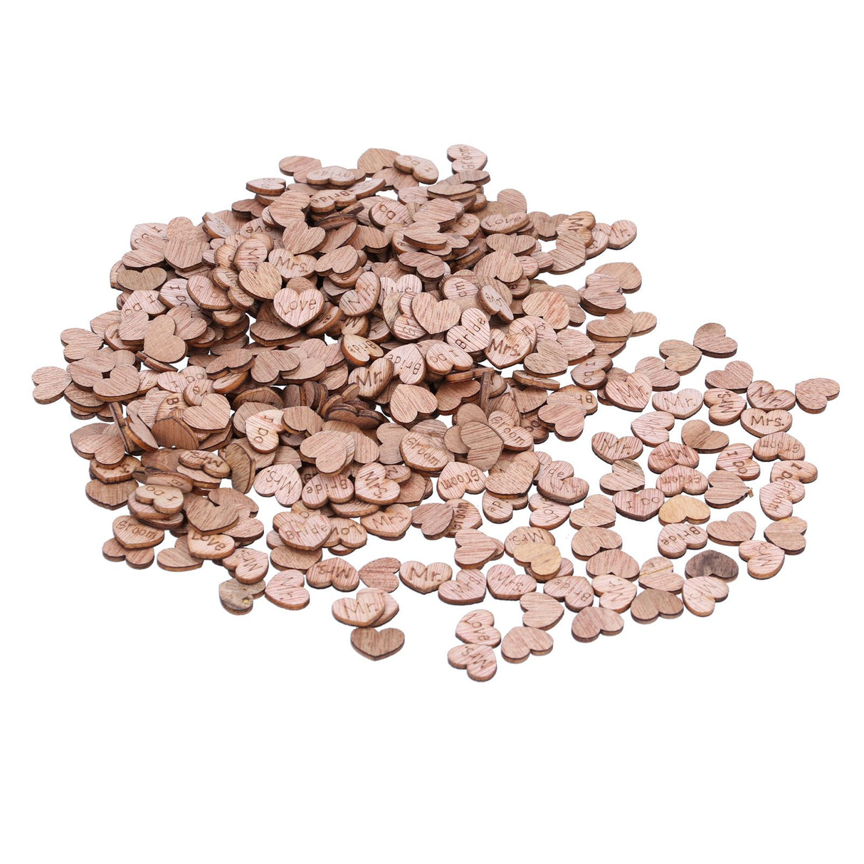 500Pcs Heart‑Shape Chips Wood Grain Slice Decoration DIY Hand‑Made Scrapbook Crafts