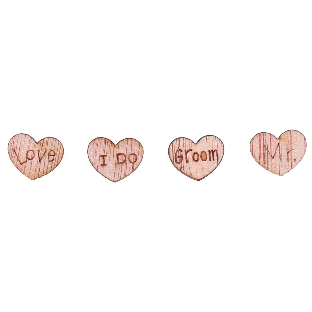 500Pcs Heart‑Shape Chips Wood Grain Slice Decoration DIY Hand‑Made Scrapbook Crafts