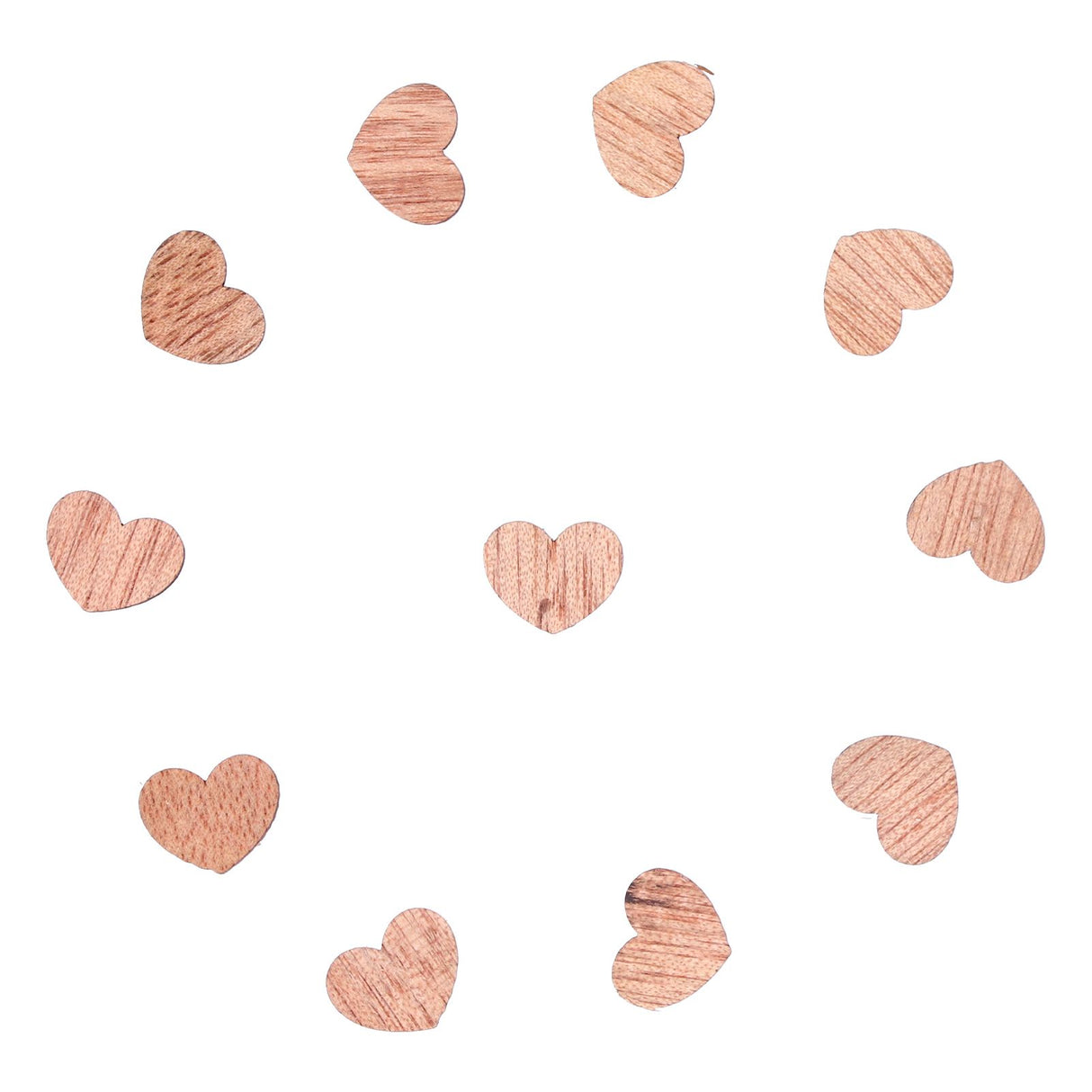 500Pcs Heart‑Shape Chips Wood Grain Slice Decoration DIY Hand‑Made Scrapbook Crafts