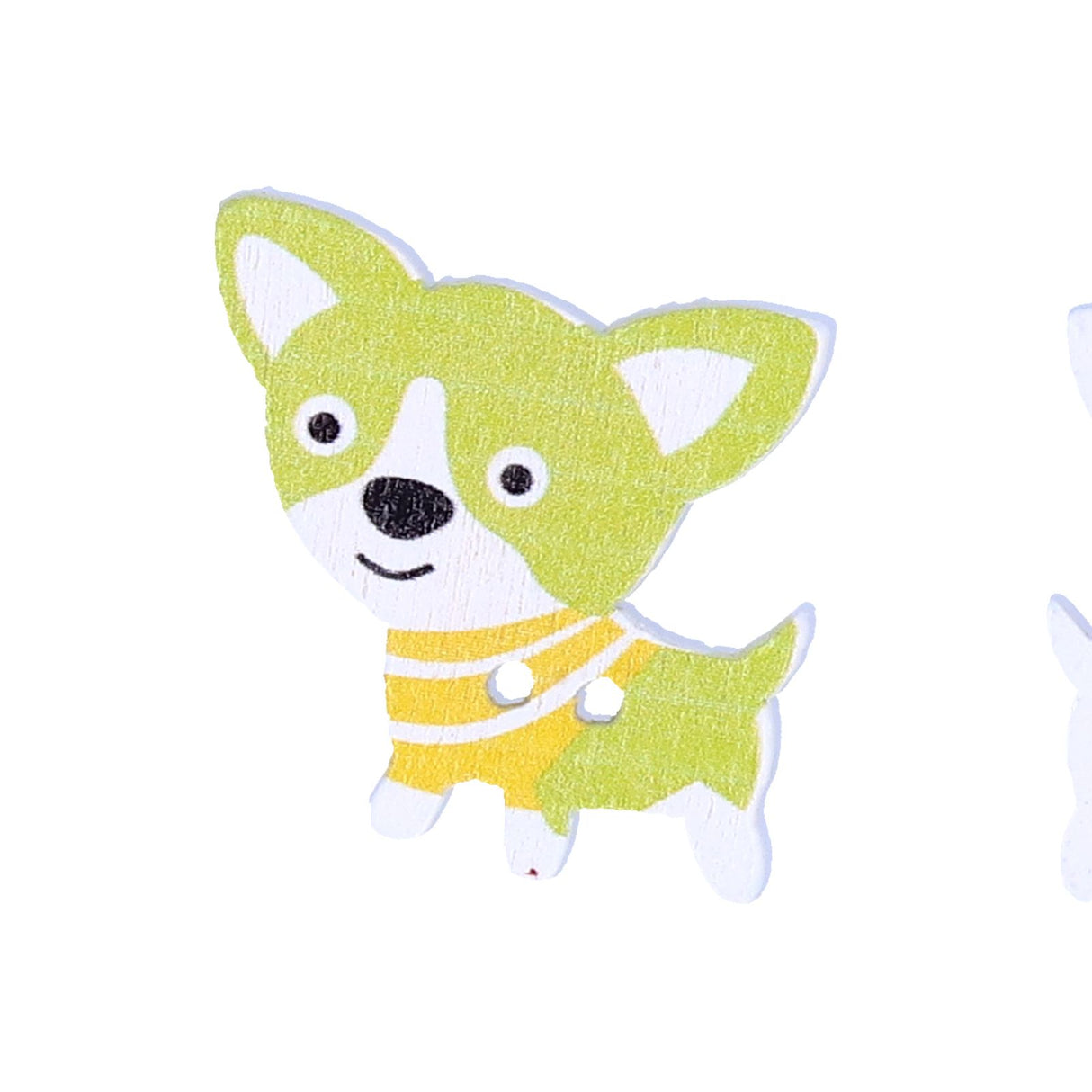50Pcs Mixed Wooden Buttons Cartoon Dog Shape Button DIY HandSewn Clothes Decoration