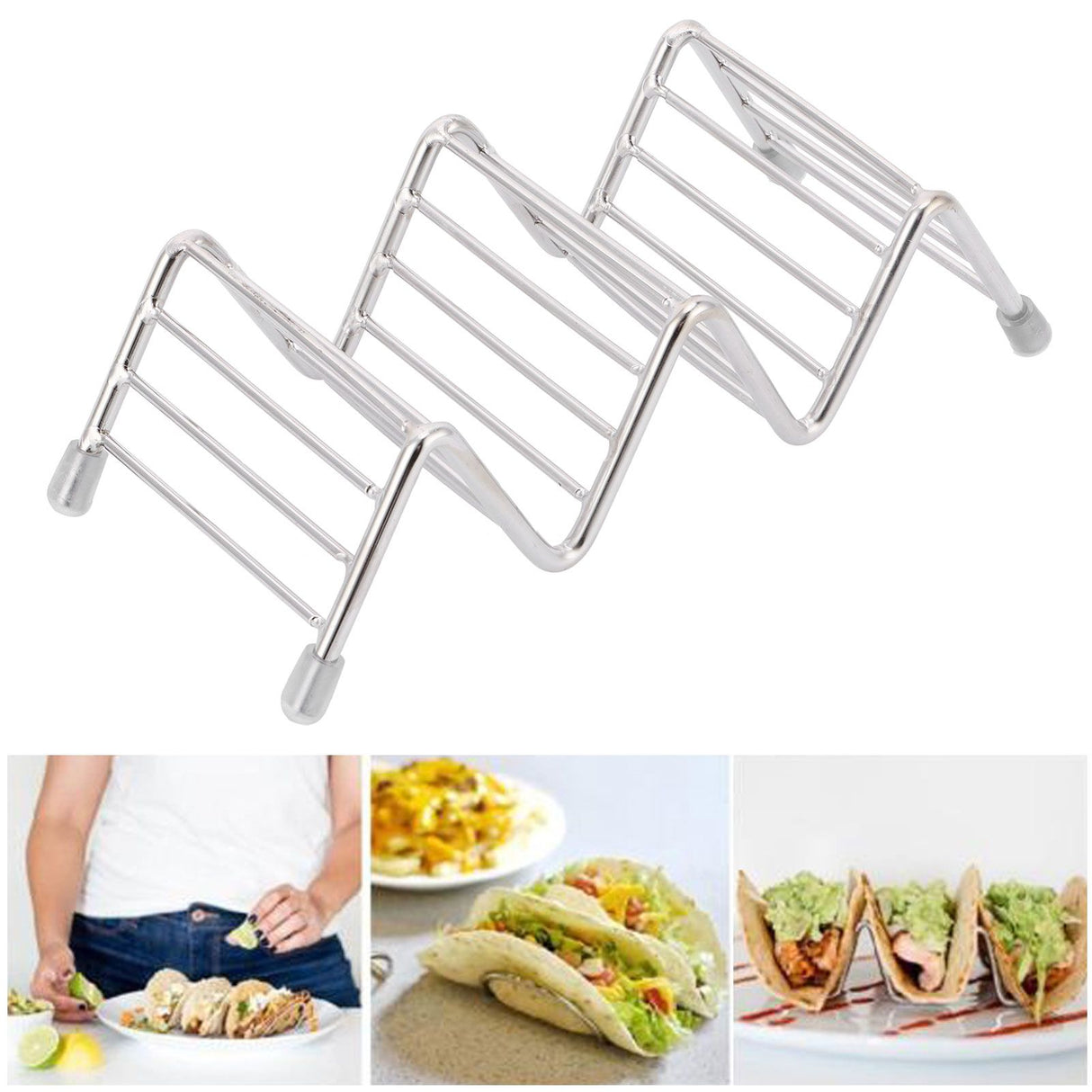 Taco Holder Innovative 304 Stainless Steel Pancake Stand Tray for Kitchen Restaurant2/3 Grid