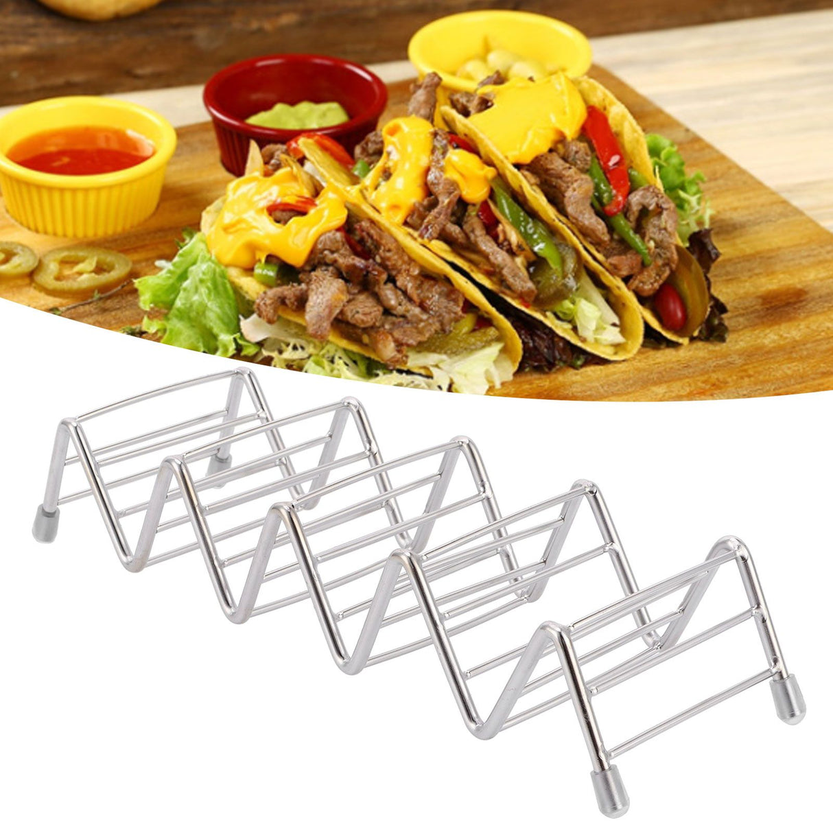Taco Holder Innovative 304 Stainless Steel Pancake Stand Tray for Kitchen Restaurant4/5 Grid
