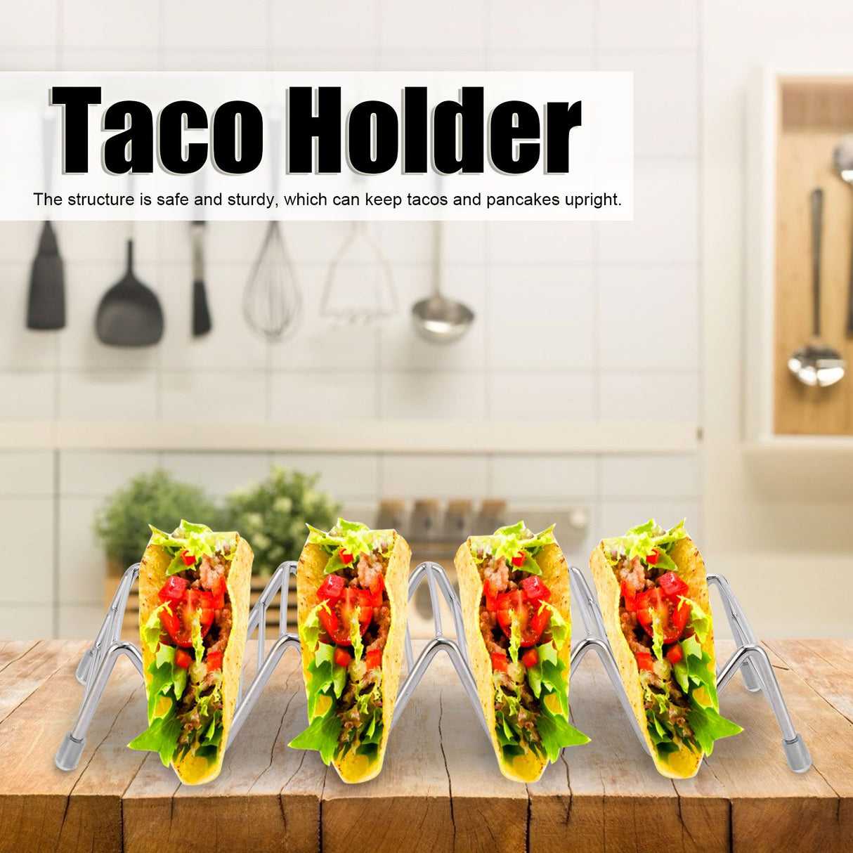 Taco Holder Innovative 304 Stainless Steel Pancake Stand Tray for Kitchen Restaurant4/5 Grid