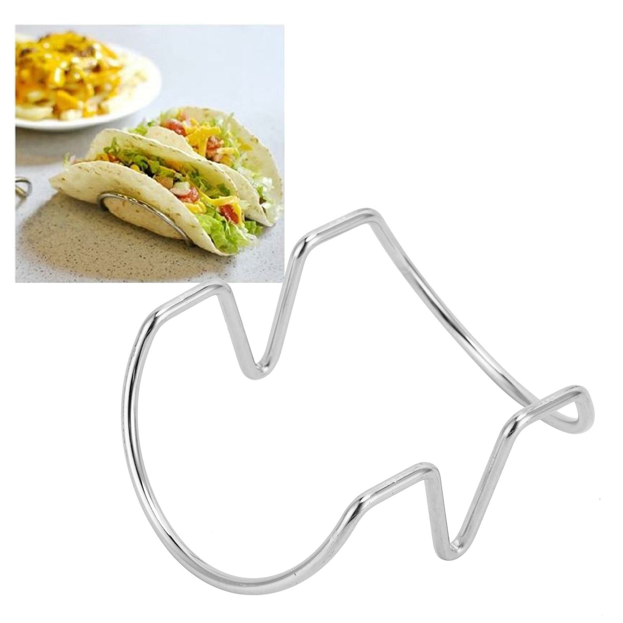 Taco Holder Stainless Steel Restaurant Mexican Taco Pancake Stand Kitchen Accessory(UShape 2 Grid )