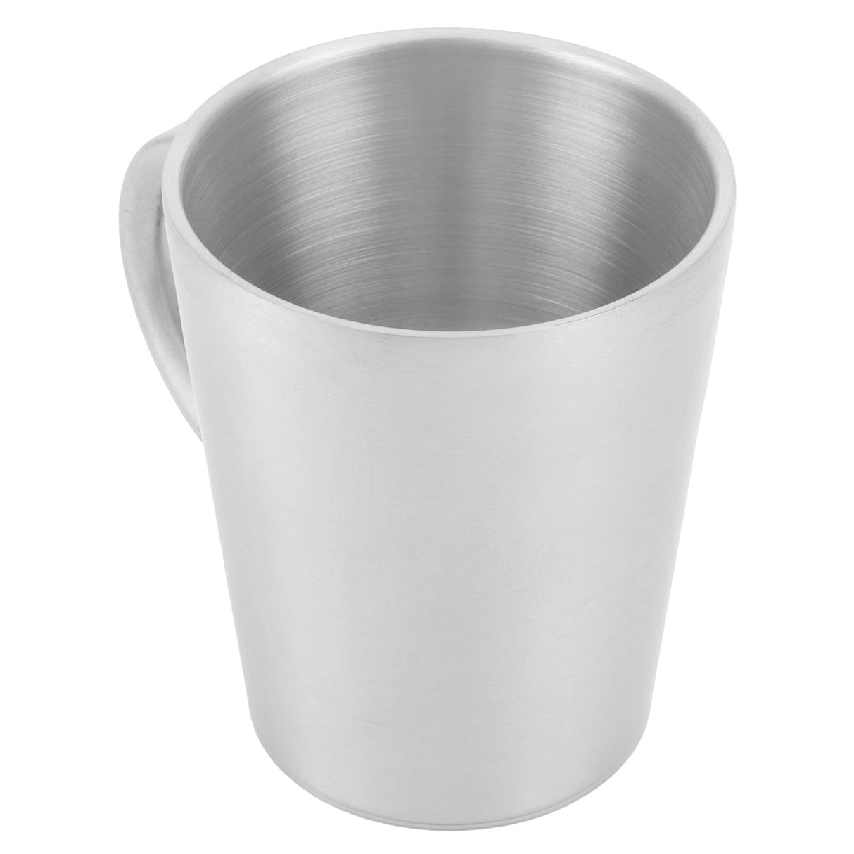 300ml Portable Mug 304 Stainless Steel Double Walled Insulated Coffee Beer Cup with HandleMatte Silver