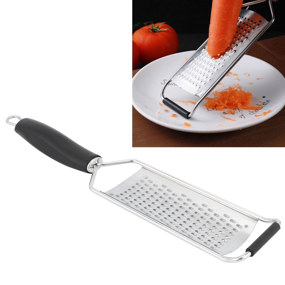 Handheld Cheese Grater Manual Vegetables Shredder Kitchen Gadgets with Silicone Thichen HandleJ13398/09 Small Gross Hole