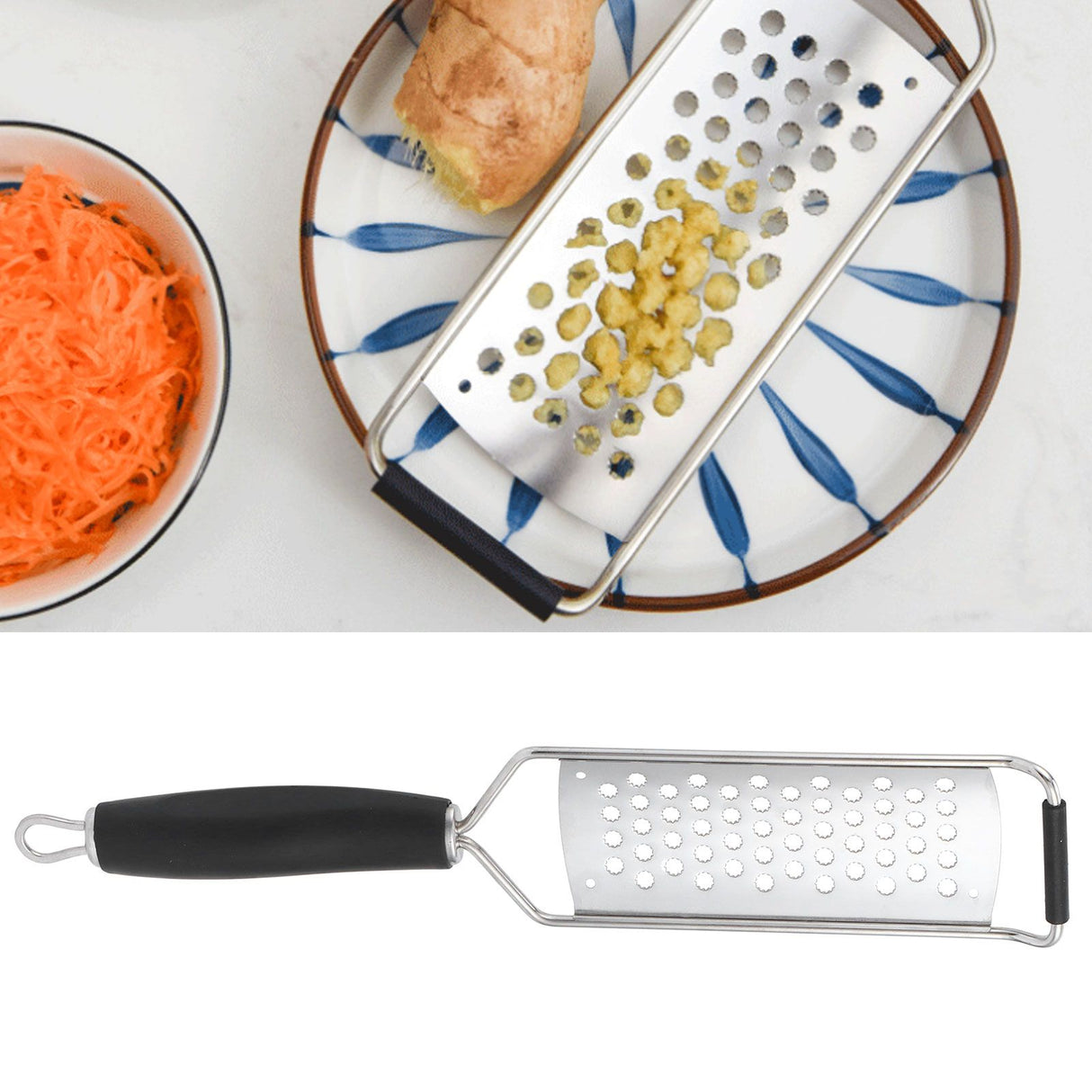 Handheld Cheese Grater Manual Vegetables Shredder Kitchen Gadgets with Silicone Thichen HandleJ13398/10 Large Hole