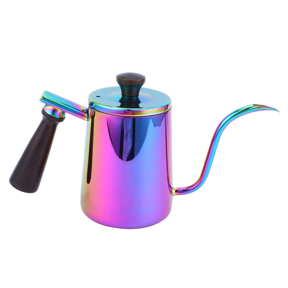 700ml Coffee Kettle 304 Stainless Steel Gooseneck Spout Coffee Drip Pot with Wooden HandleLong Spout‑ Colorful