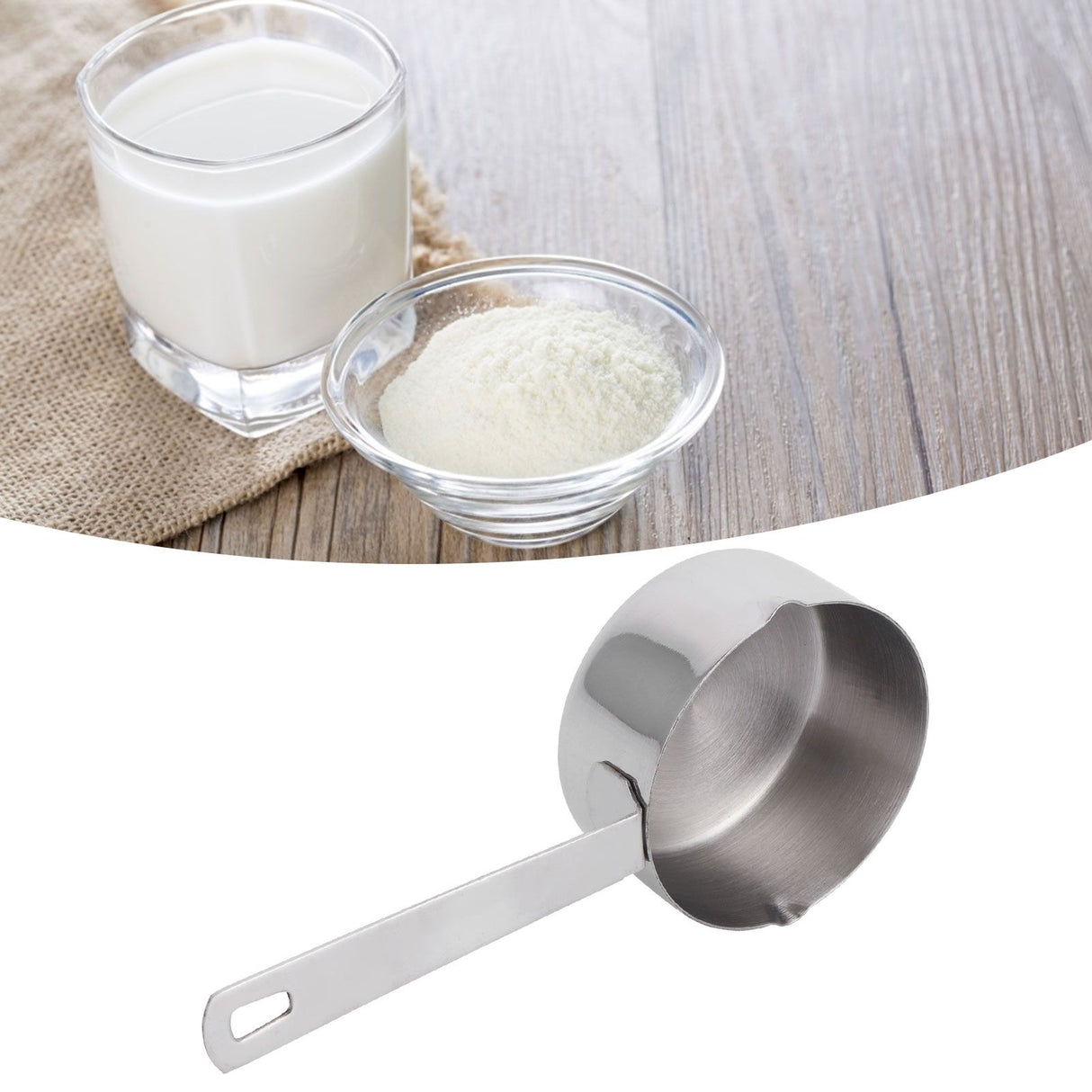 Baking Measuring Spoon 304 Stainless Steel Measuring Cup Scoop with Scales Kitchen Supplies1/3cup80ml