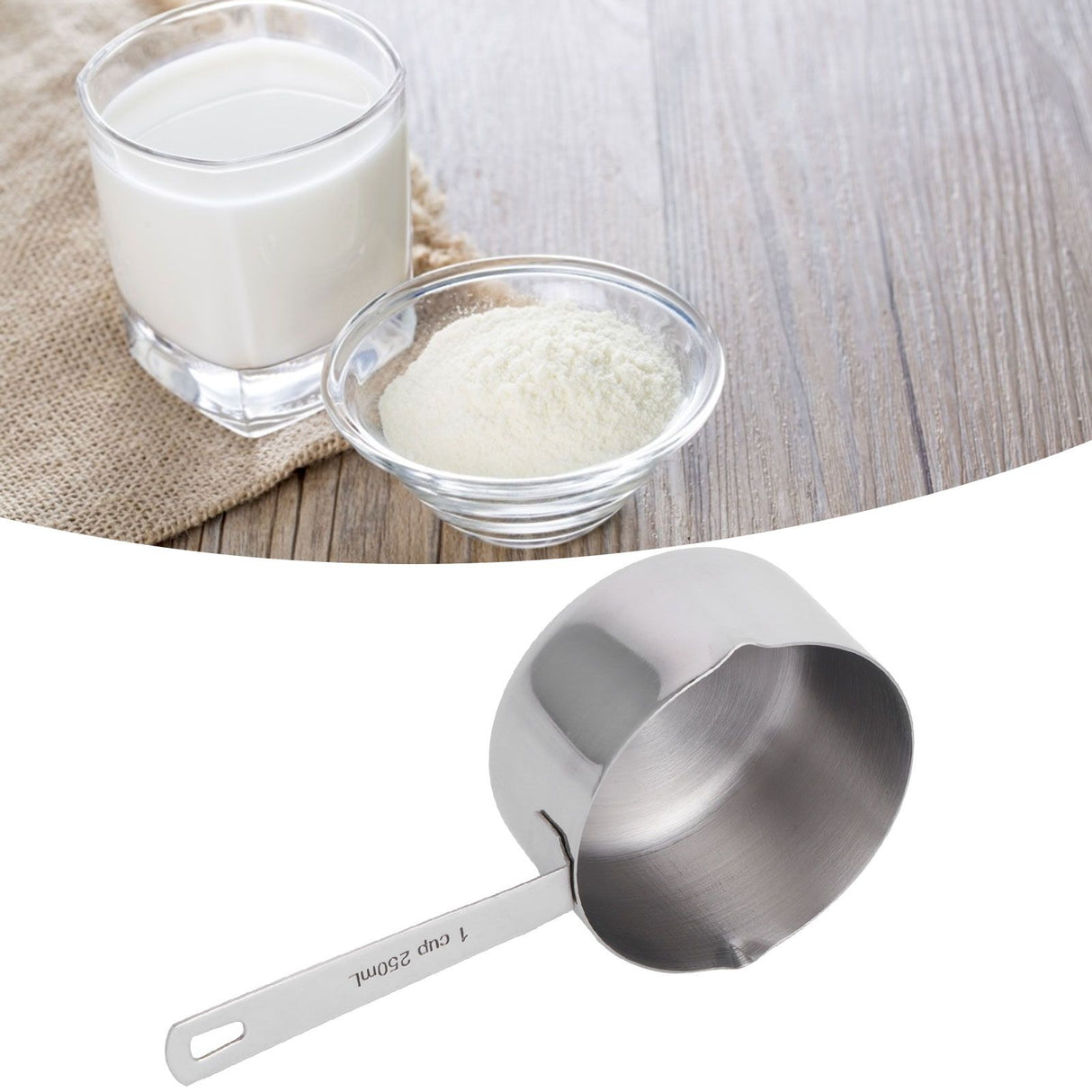 Baking Measuring Spoon 304 Stainless Steel Measuring Cup Scoop with Scales Kitchen Supplies1cup250ml