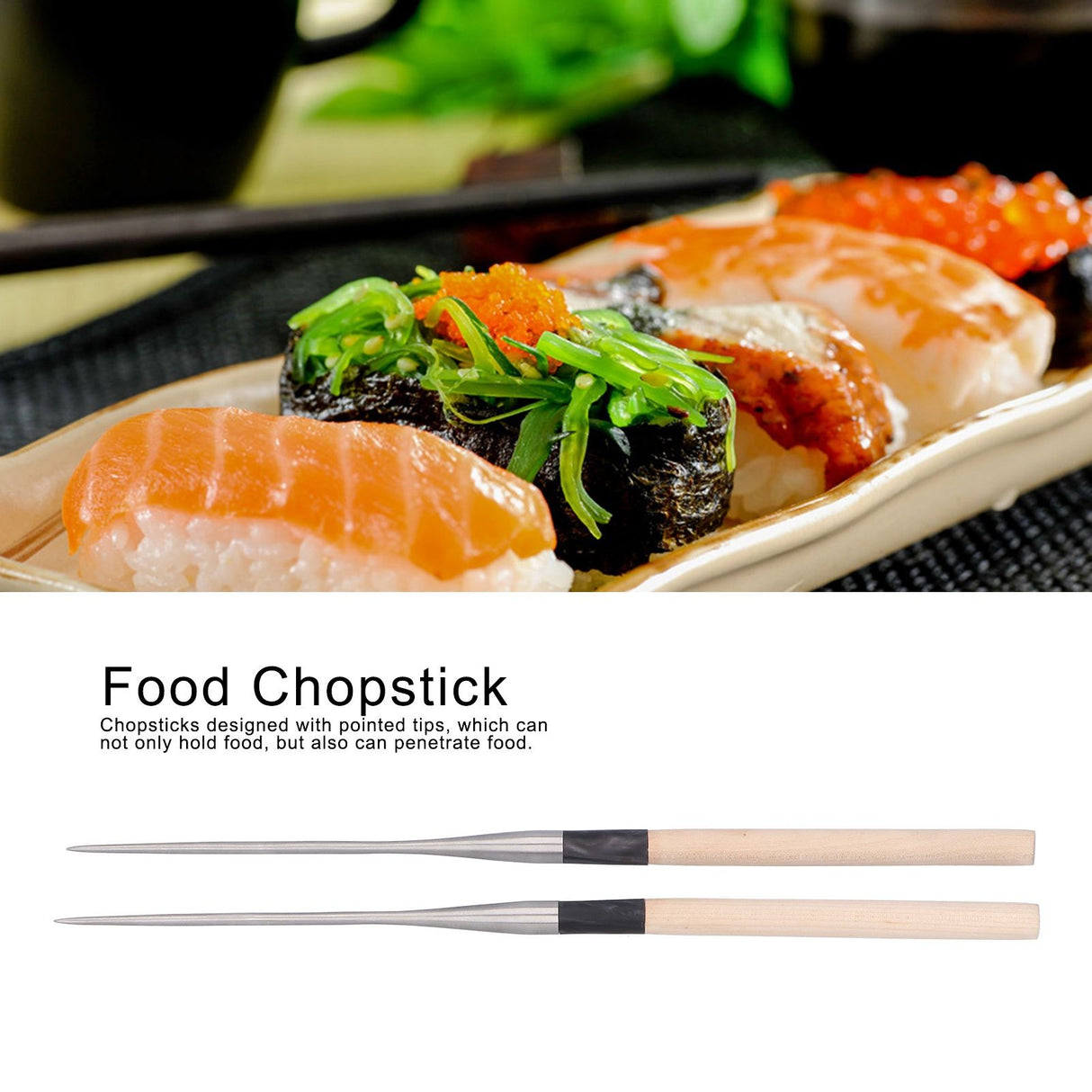 Japanese Sushi Chopsticks with Wood Handle Cooking Chopsticks Tableware Serving Utensils150MM