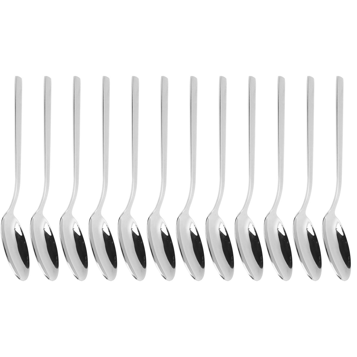 12Pcs Long Handle Dessert Spoon 316 Stainless Steel Soup Coffee Stirring Spoon Cutlery
