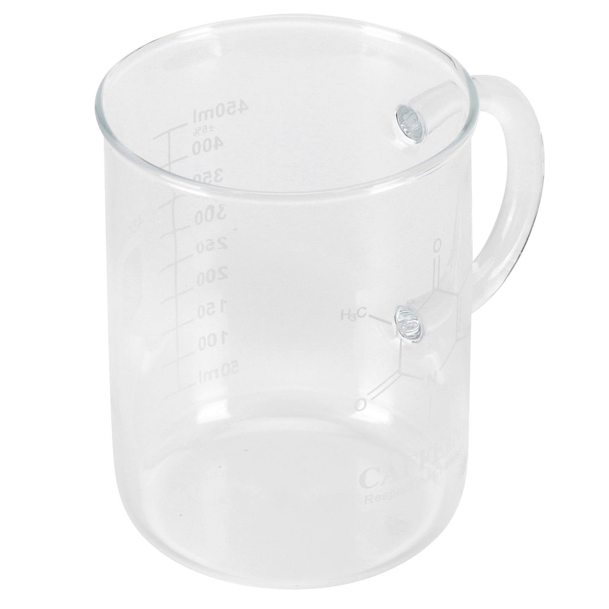 Beaker Mug Borosilicate Glass Cup with Handle and Measuring Scale for Coffee Tea
