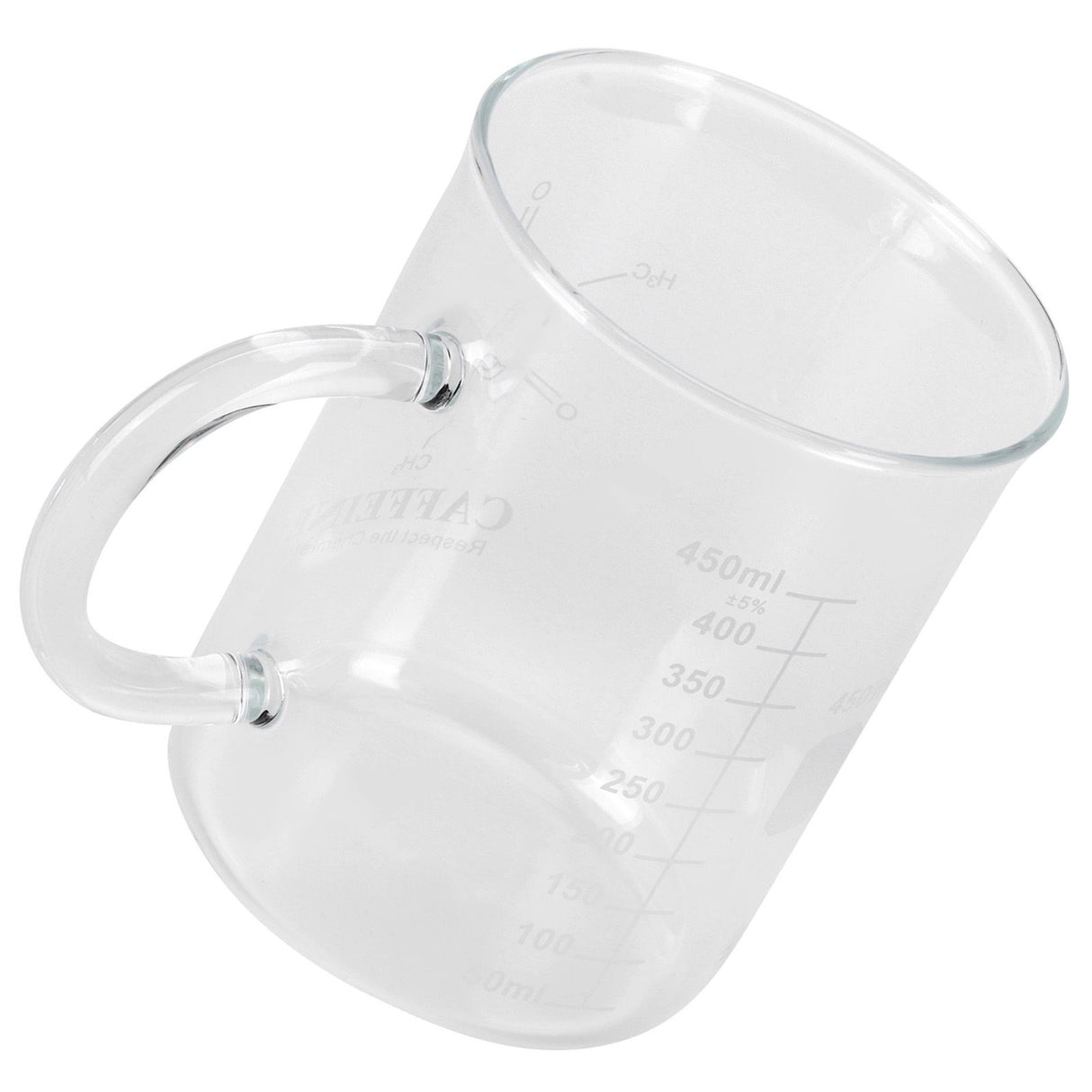 Beaker Mug Borosilicate Glass Cup with Handle and Measuring Scale for Coffee Tea