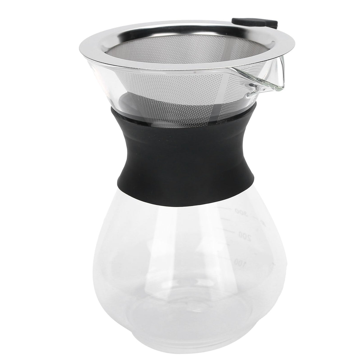 Reusable Glass Coffee Pot with Stainless Steel Filter Manual Drip Coffee Maker Set400ml