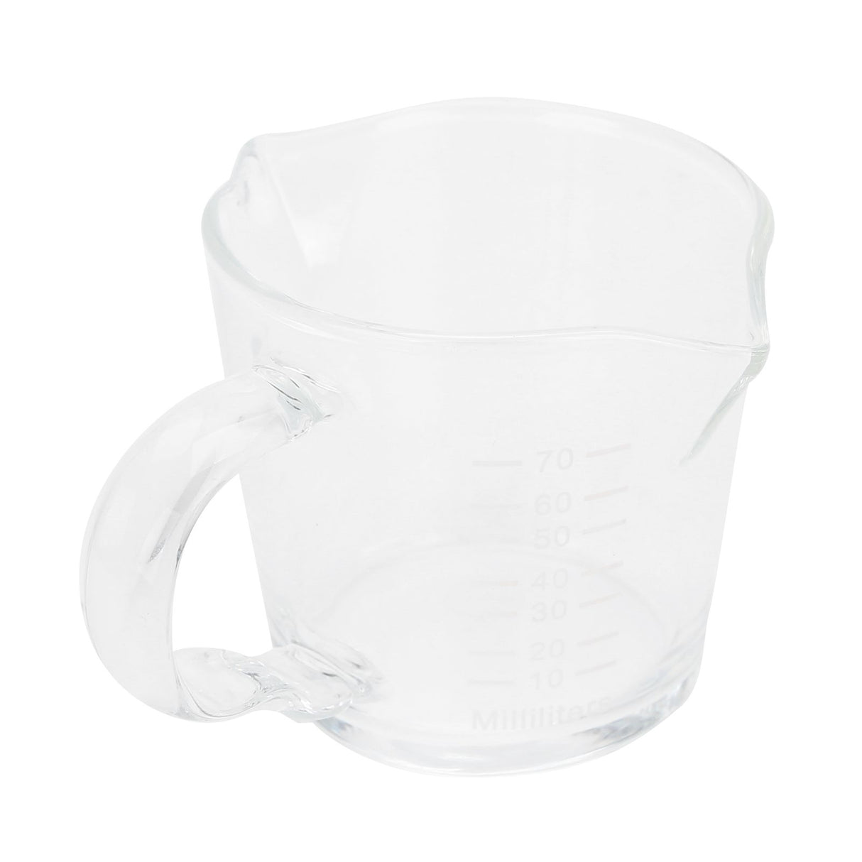 Coffee Cup with Double Spouts Scale Hand Made Borosilicate Glass Measuring Cup 70ml