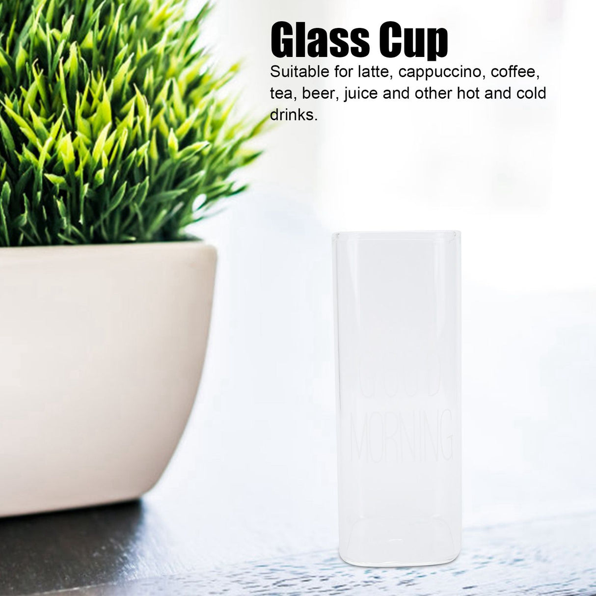 Transparent Milk Cup Innovative Coffee Mug Tea Drink Glass Drinkware for Home ShopWhite Label 400ml