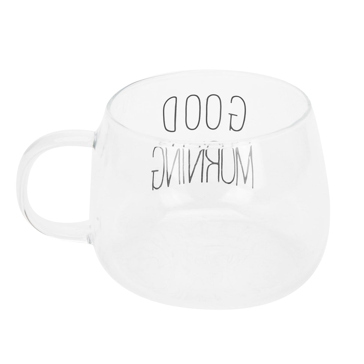 Coffee Cup Transparent Borosilicate Glass Mug with Handle for Milk Tea Cocktail BeverageBlack Label