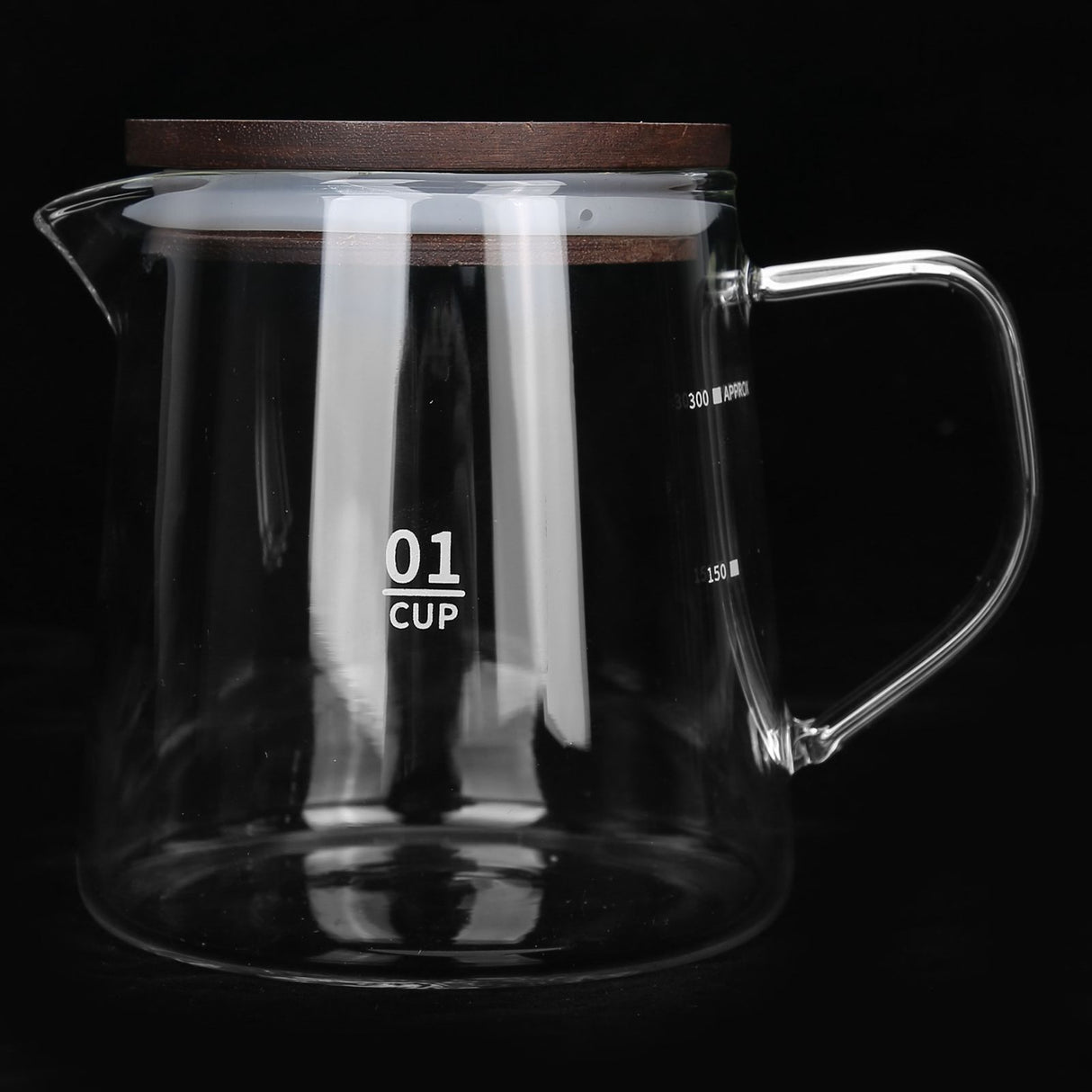 Coffee Pot with Lid HeatResistant Glass Heat Insulation Handle Kettle for Tea Milk Juice(300ml )