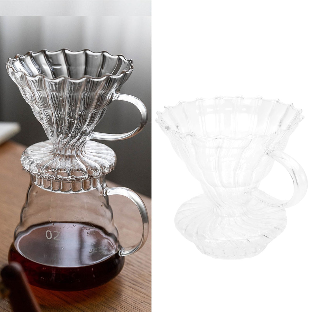 Glass Pour Over Coffee Dripper Cone Filter Cup Coffee Machine Accessories Home Office Use