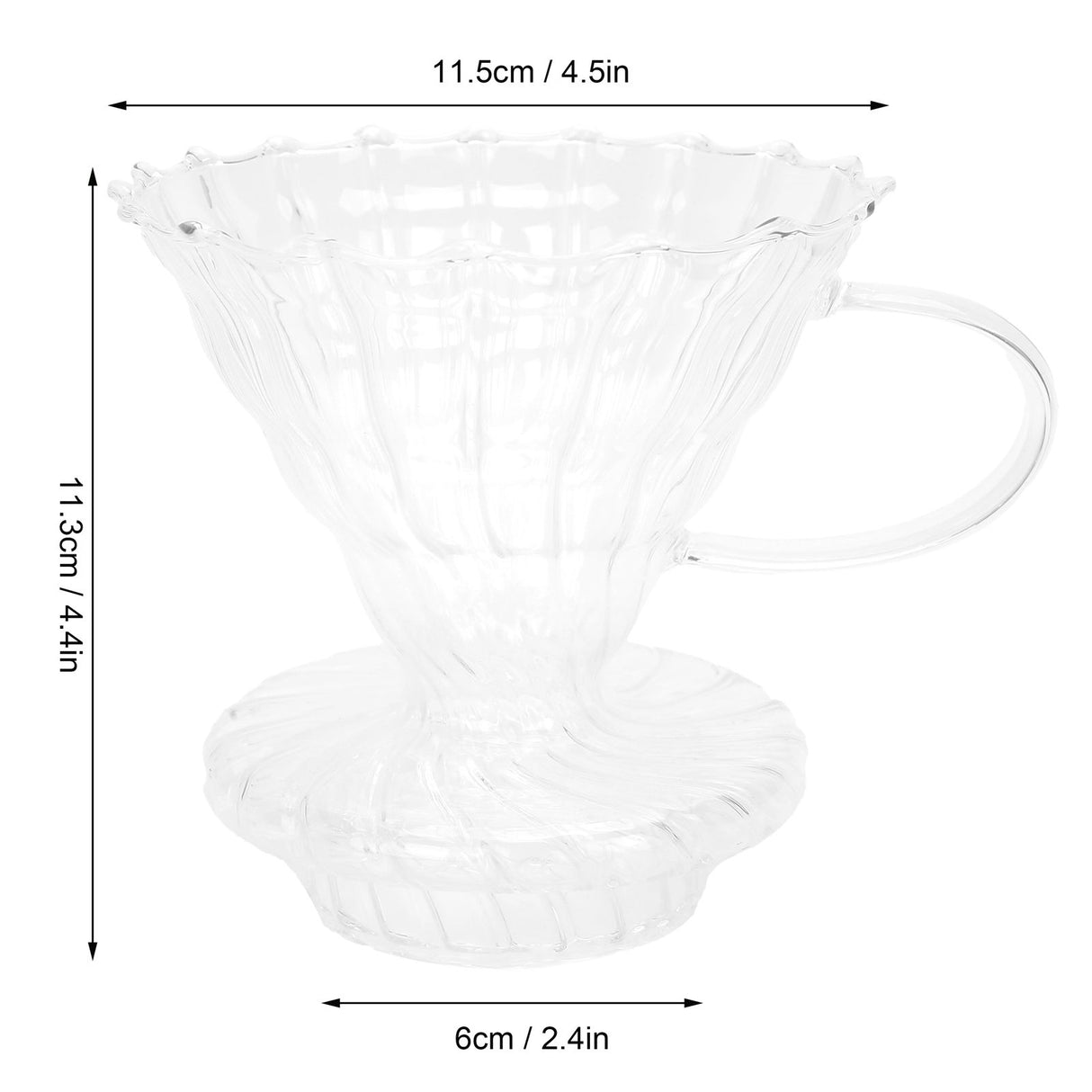 Glass Pour Over Coffee Dripper Cone Filter Cup Coffee Machine Accessories Home Office Use