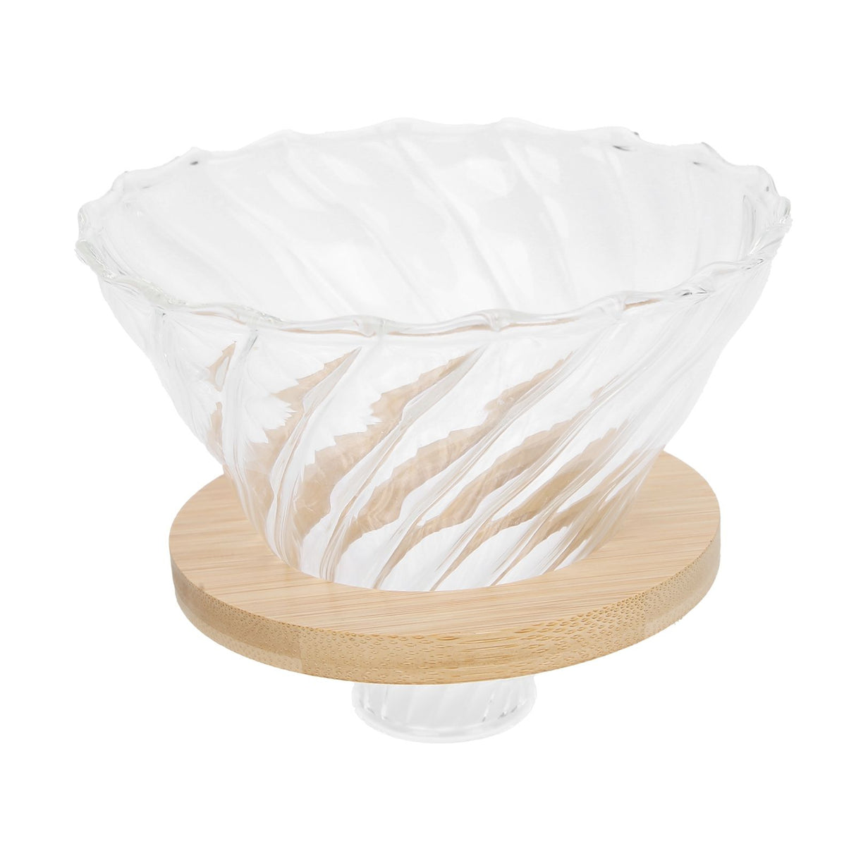 Pour Over Coffee Dripper Cone Filter Cup Coffee Maker Accessories with Wood Base Home Office Use