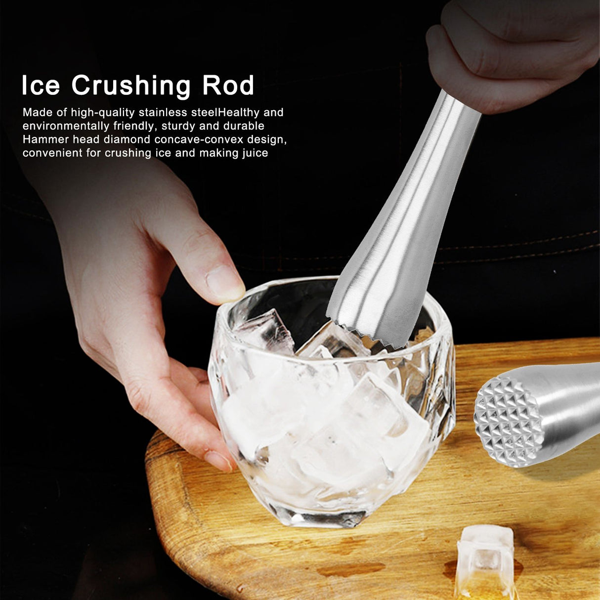 Stainless Steel Cocktail Muddler Bar Fruit Mixer Ice Crushing Tools DIY Drinks Tool