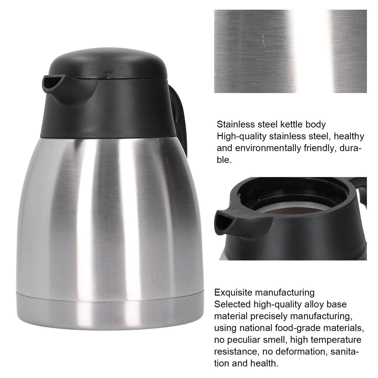 Large Capacity Thermal Jug 304 Stainless Steel Vacuum Insulation Kettle Household Supplies1.5L
