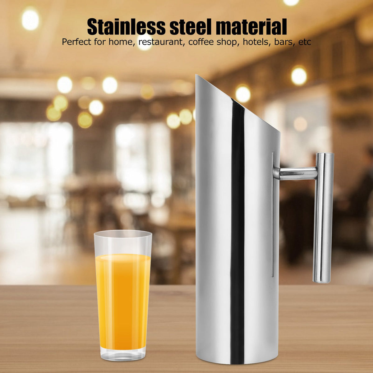 Water Kettle Stainless Steel Teapot Coffee Juice Pot Drinkware for Home Bar Restaurant1.5L