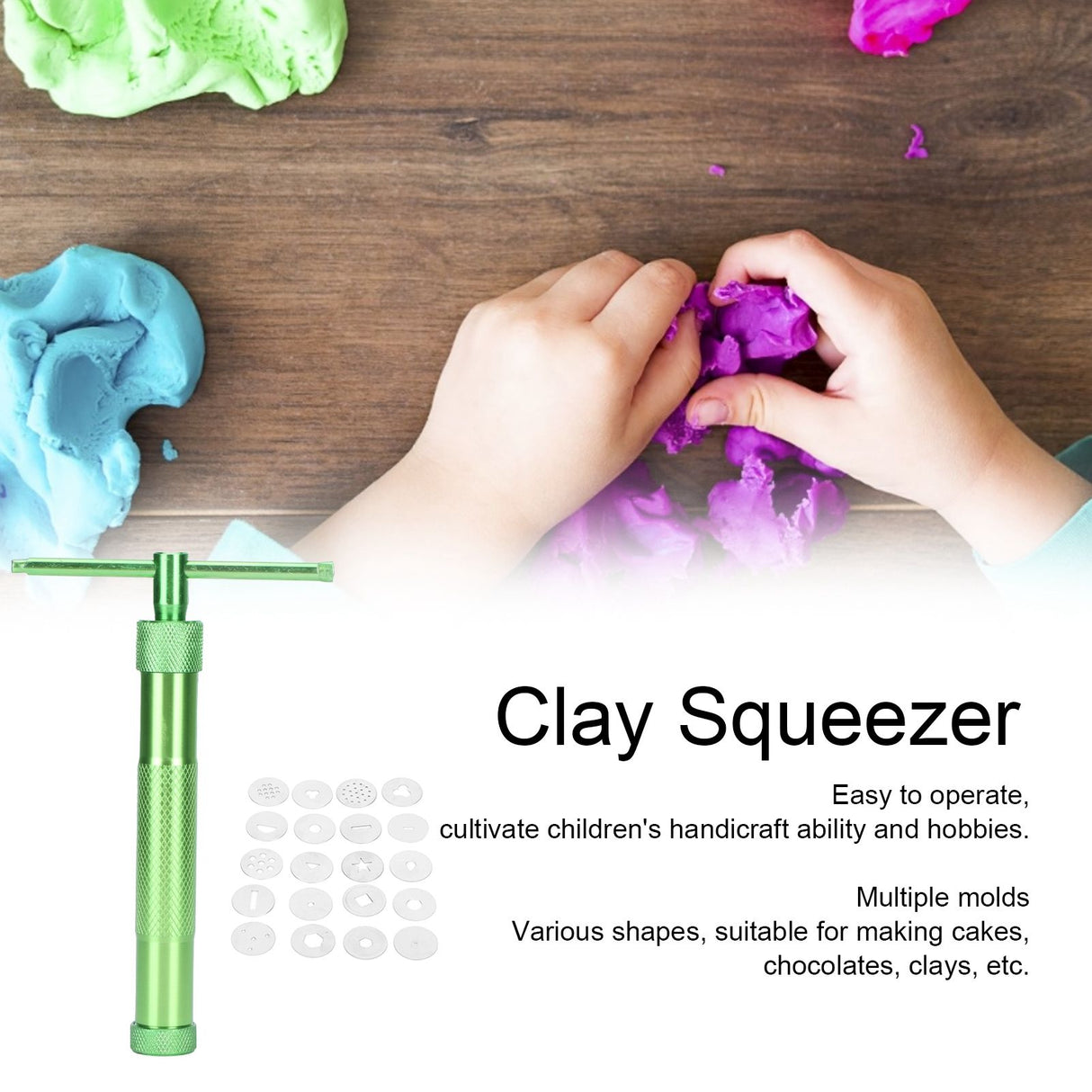 Clay Extruder Stainless Steel Rotating Squeezer Kit for Pottery Ceramic Sculpture Craft
