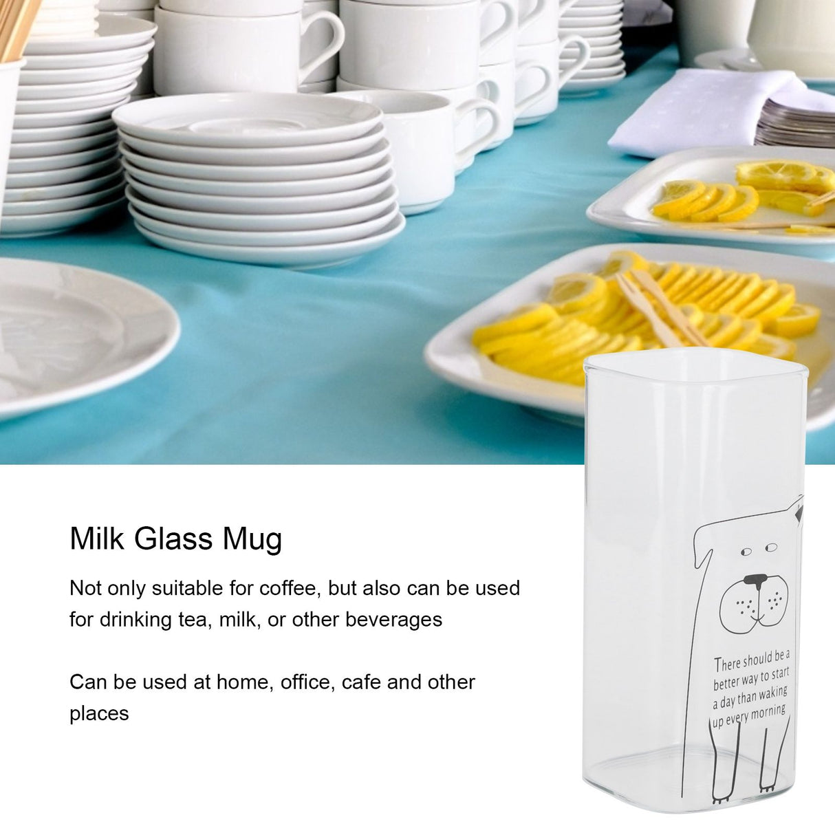 400ml Printed Pattern Milk Glass Mugs Tea Coffee Breakfast Milk Glass Cup DrinkwareDog