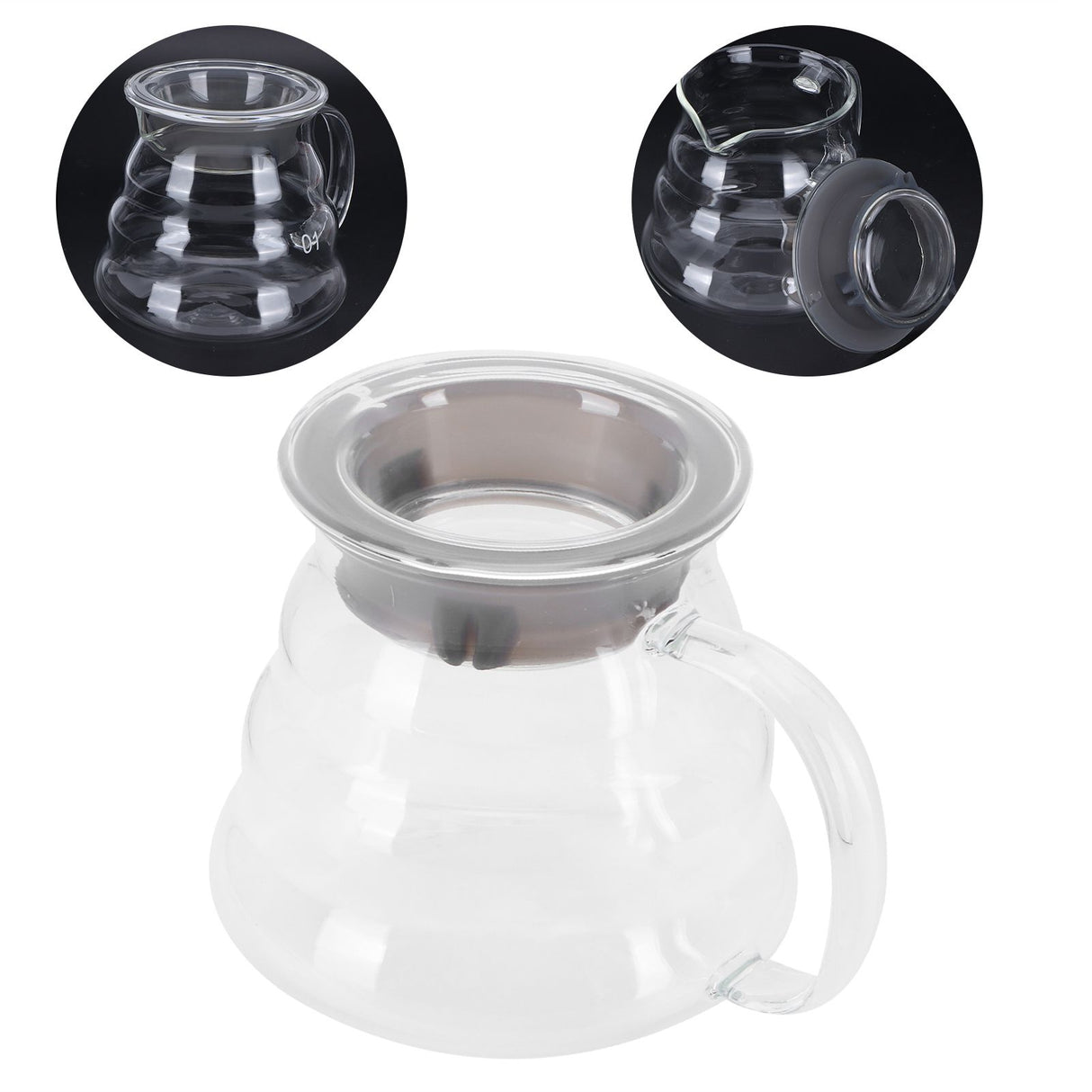 Glass Coffee Server Professional Glass Coffee Carafe Coffee Pot for Bar Kitchen Counter700ml