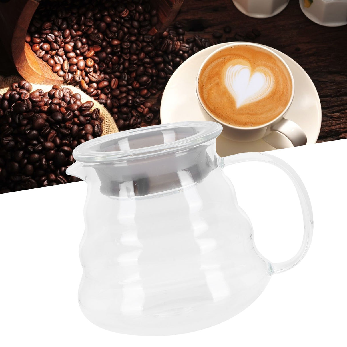 Glass Coffee Server Professional Glass Coffee Carafe Coffee Pot for Bar Kitchen Counter700ml