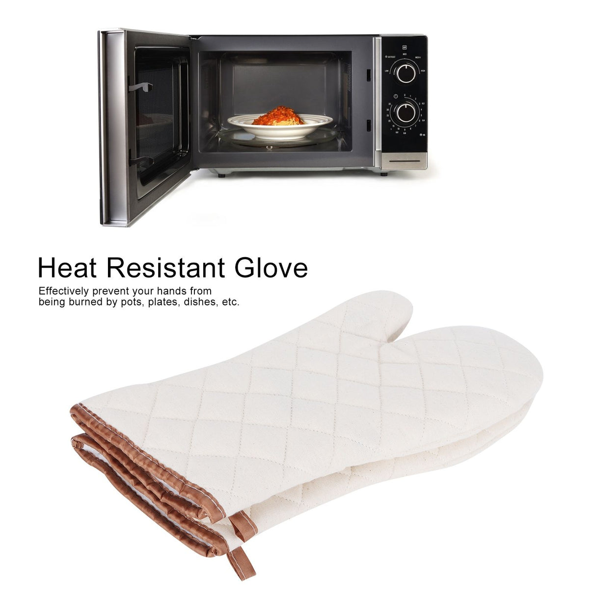 1Pair Heat Resistant Gloves Microwave Oven Mitts Cooking Tools for Home Restaurant
