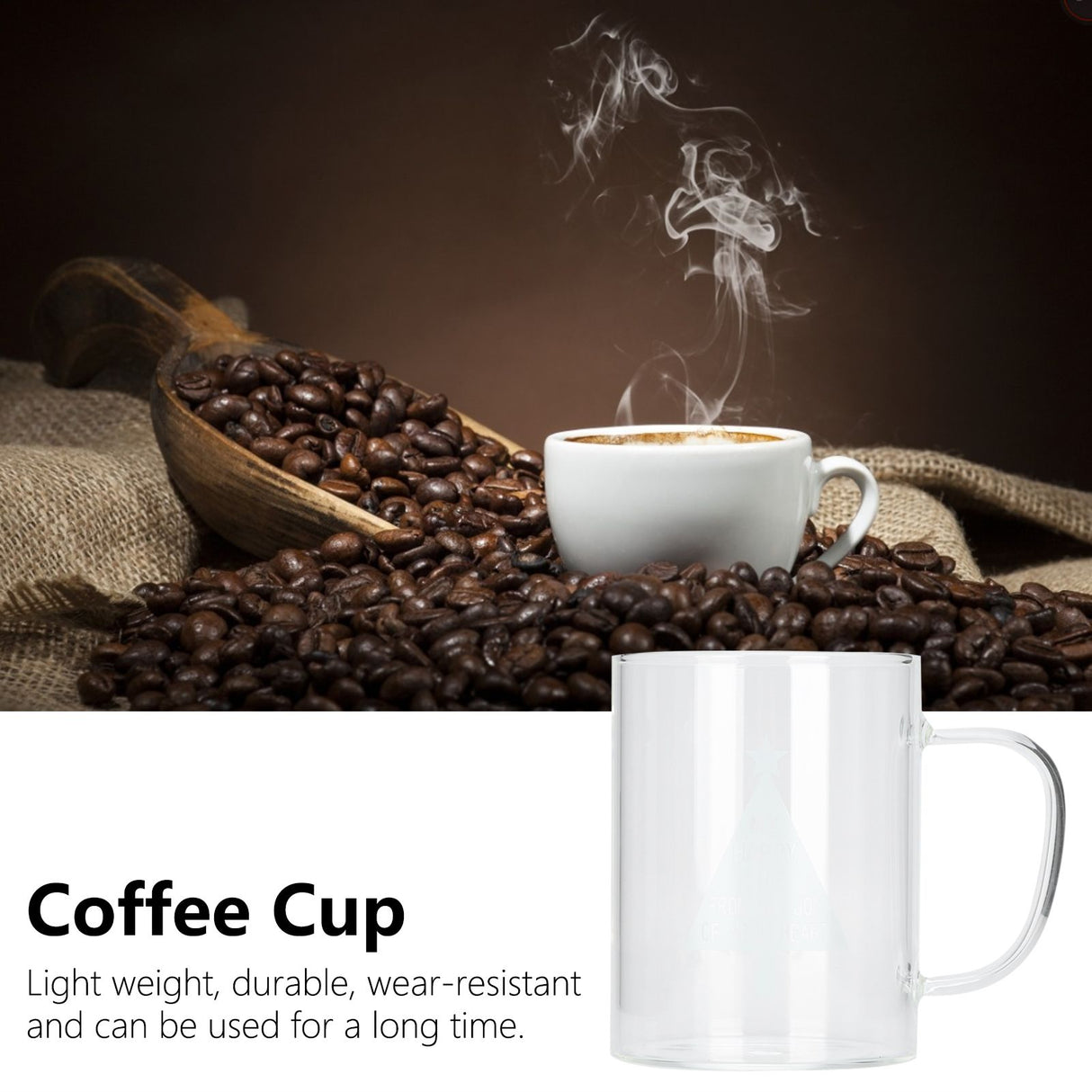350ml Transparent Milk Cup Coffee Mug Tea Glass Drinkware with Handle for Kitchen SuppliesPine