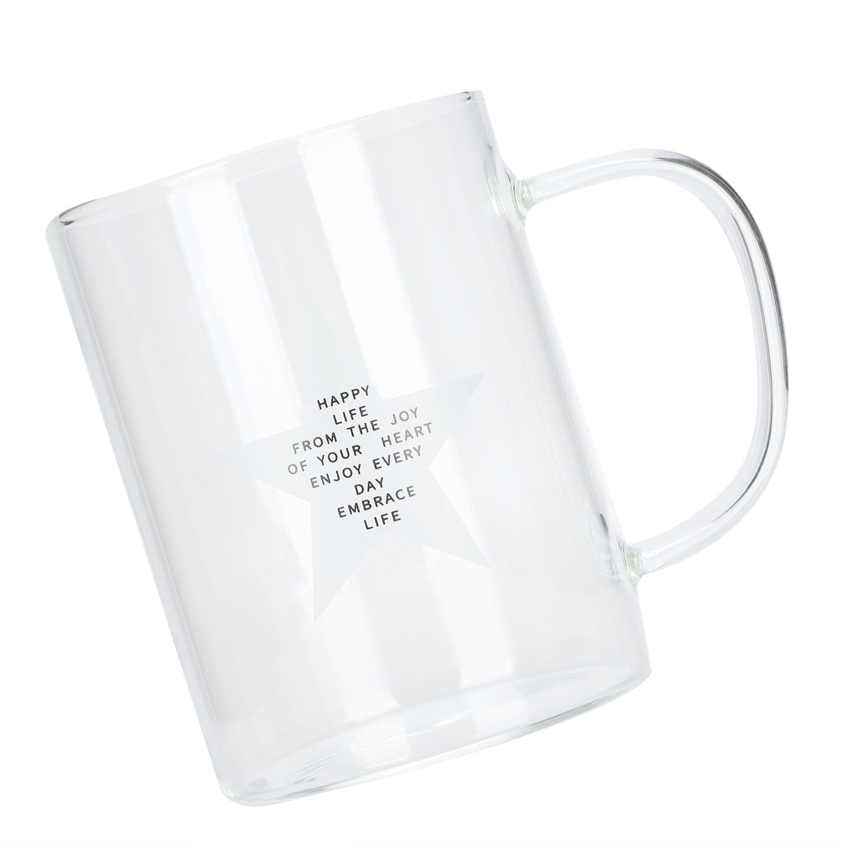 350ml Transparent Milk Cup Coffee Mug Tea Glass Drinkware with Handle for Kitchen Supplies(Five Pointed Star )