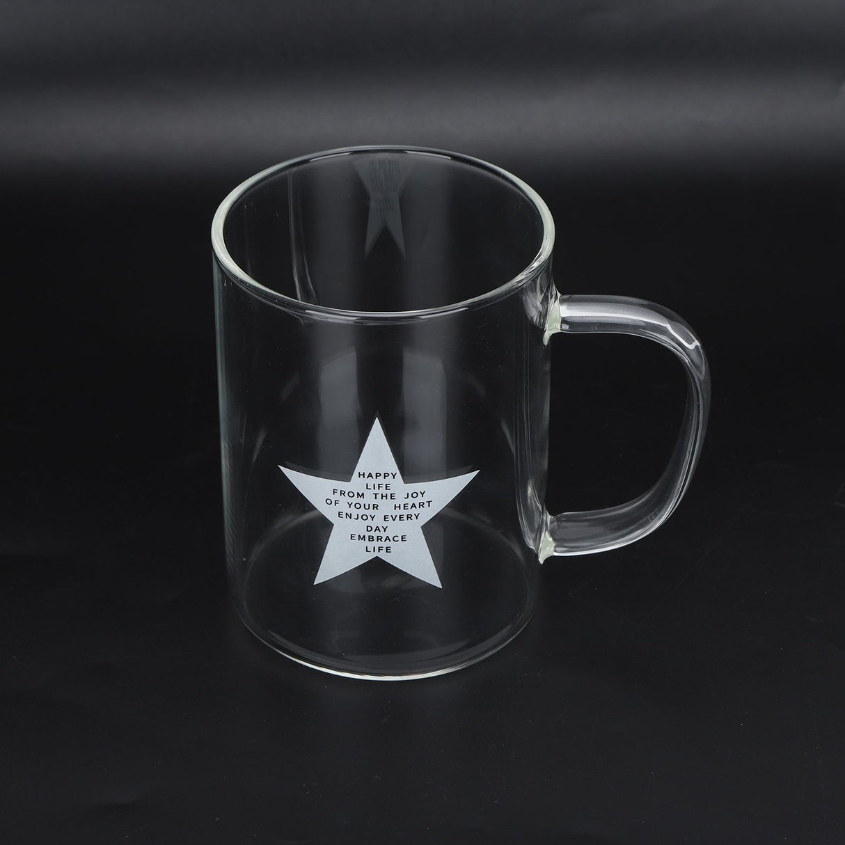 350ml Transparent Milk Cup Coffee Mug Tea Glass Drinkware with Handle for Kitchen Supplies(Five Pointed Star )
